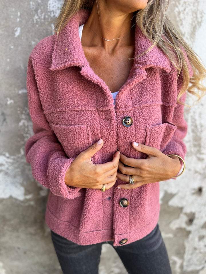 Oversize Fleecejacke für Damen mit Kragen – Ideal für Herbst und Winter, lässiger Stil
