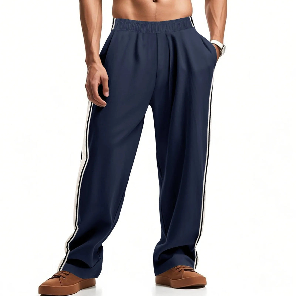 Komfortable Herren Jogginghose mit Reißverschluss und elastischem Bund für optimalen Sitz