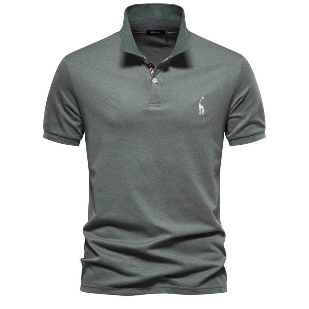 UrbanElite - Elegancka męska koszulka polo z modnym haftem, gwarantująca klasyczny styl
