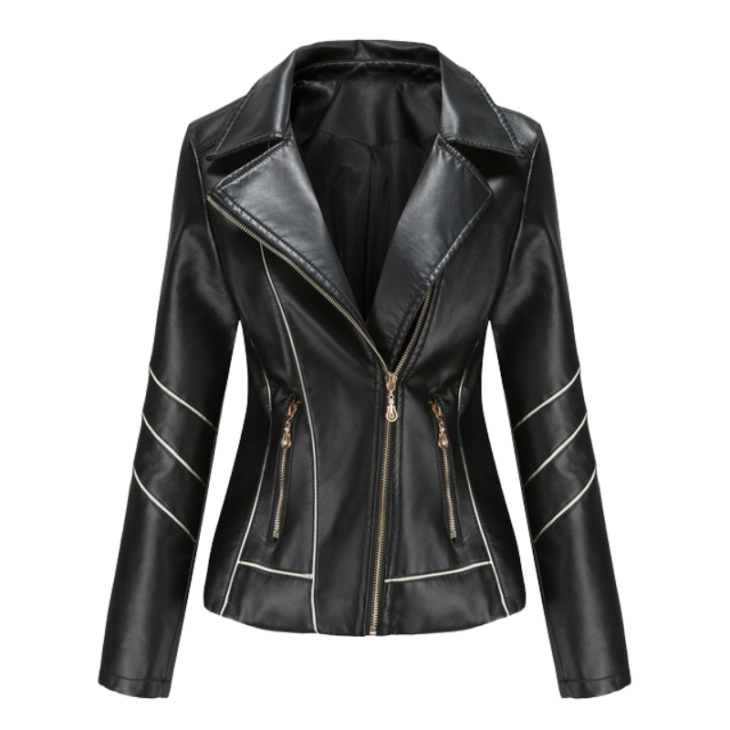 Elegante taillierte Damen Lederjacke für den Frühling – leichte Casualjacke
