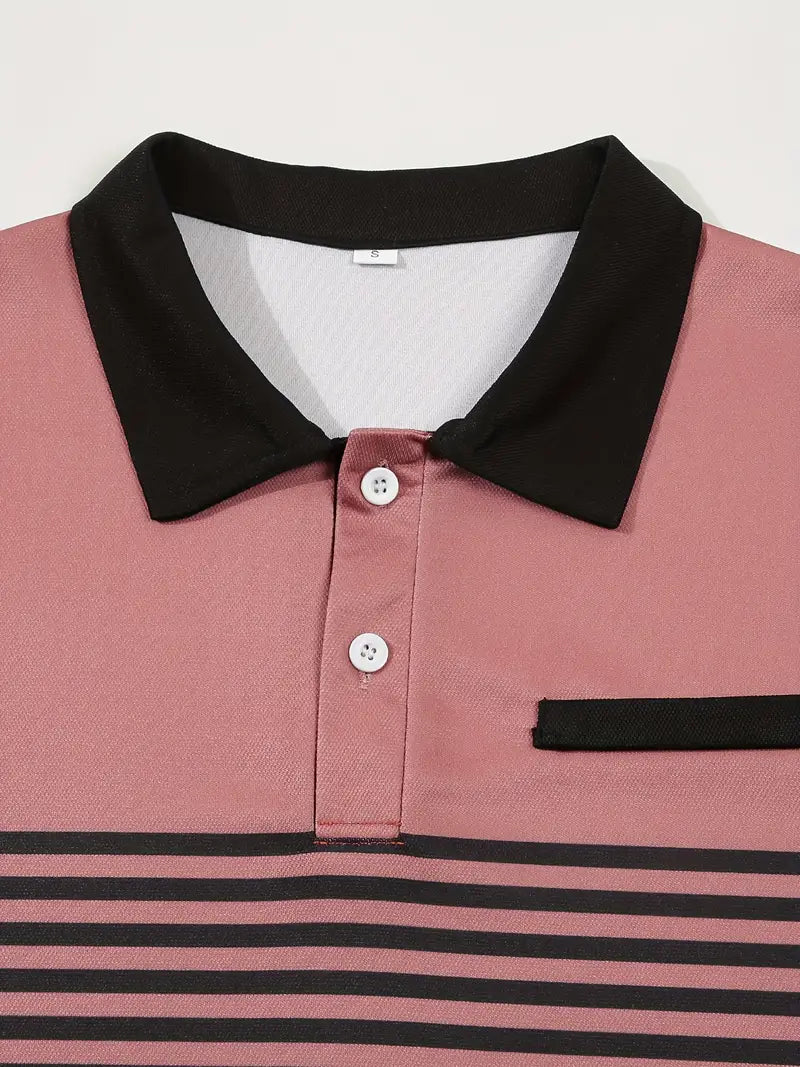 Herren Slim Fit Polohemd mit Streifenmuster - Kurzarm, lässig und elegant