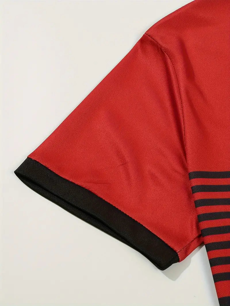 Koszulka polo męska - Slim Fit w paski - Krótki rękaw, casualowa i elegancka