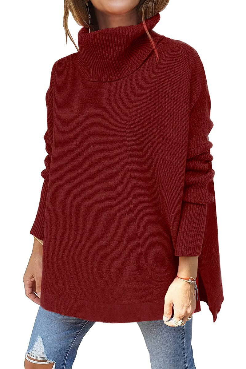 Oversize Damen-Wollpullover mit Rollkragen – Klassisch, warm und lässig für Herbst und Winter