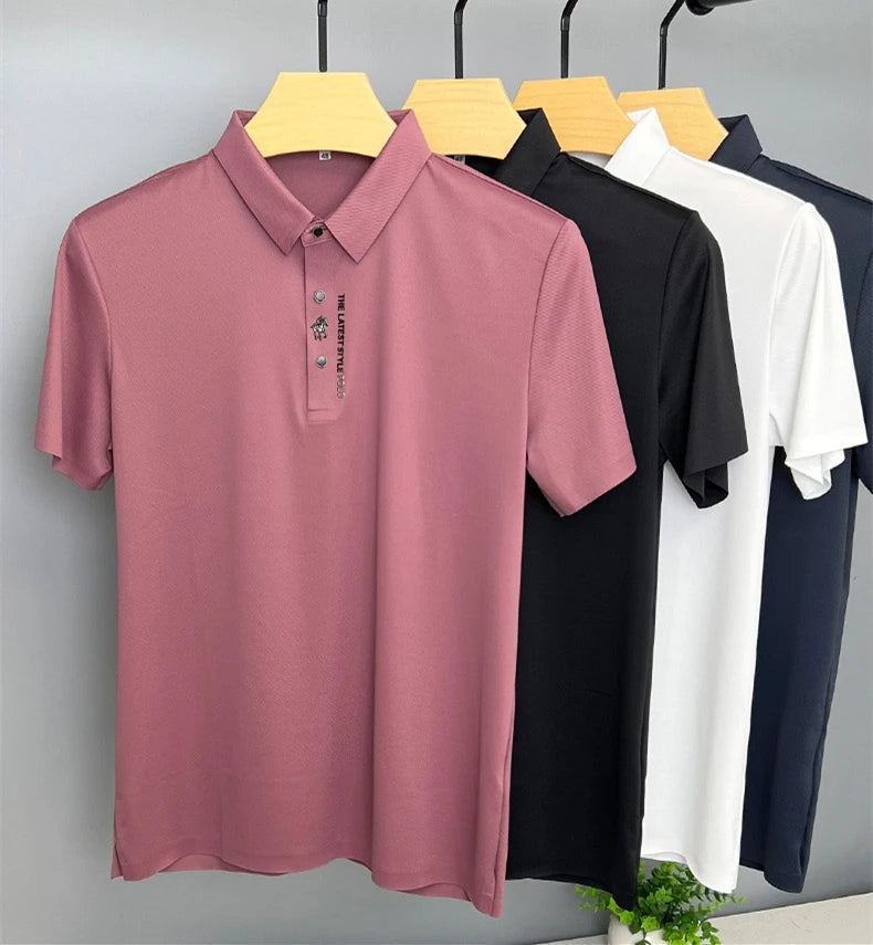 Męska elegancka koszulka polo Luxe Ice Silk - połączenie komfortu i stylu