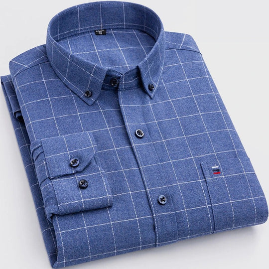Herrenhemd mit Knopfleiste - Trendiges Karomuster - Bequemer Regular Fit - Ideal für Smart Casual Looks