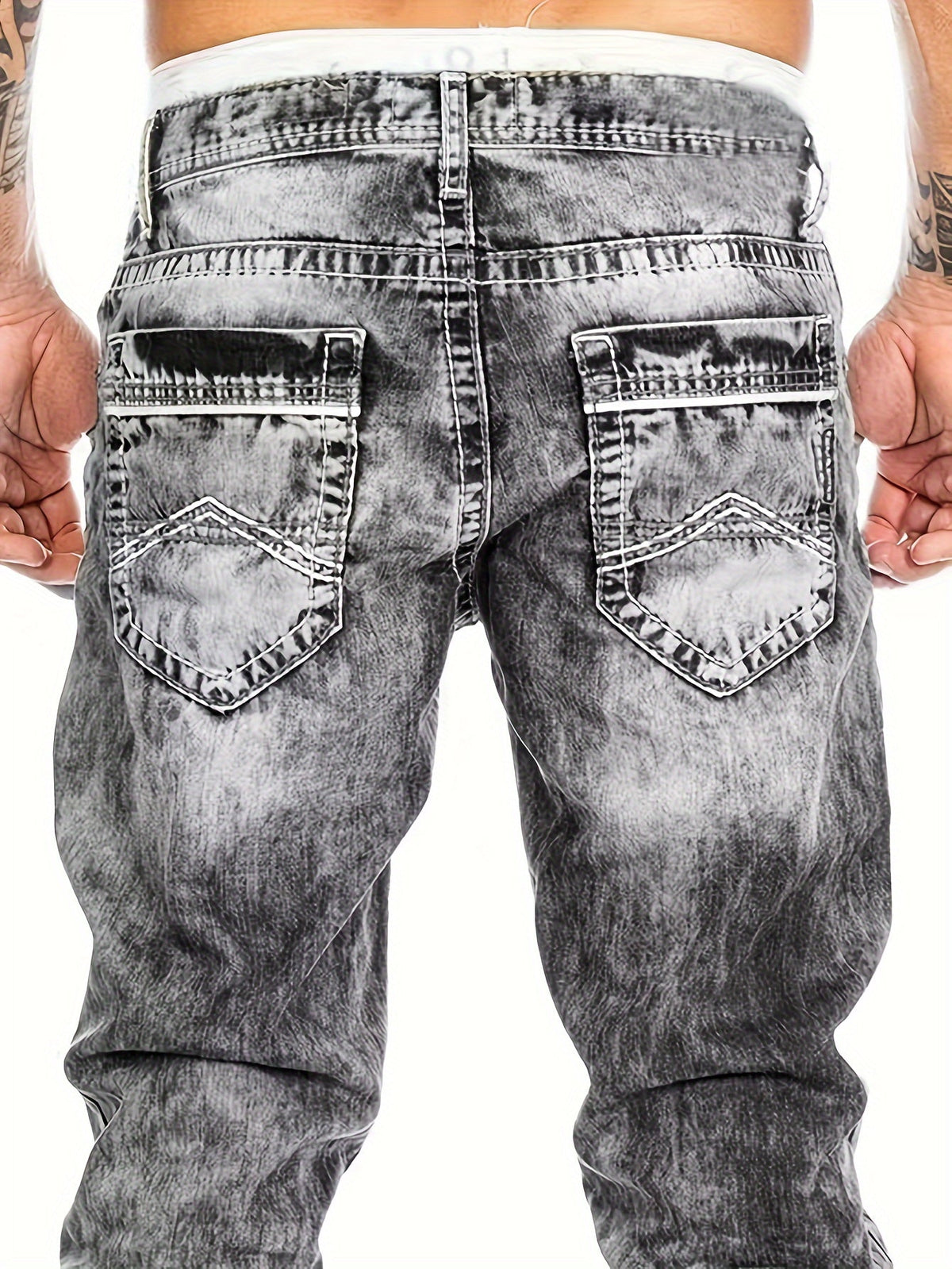 Robuste Punk Jeans für Herren mit Twisted Design