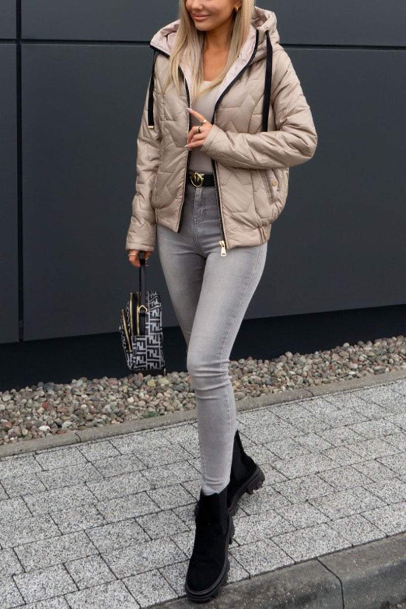 Damen gefütterte Winterjacke mit Kapuze aus Baumwolle – lässig für die Frühlingssaison