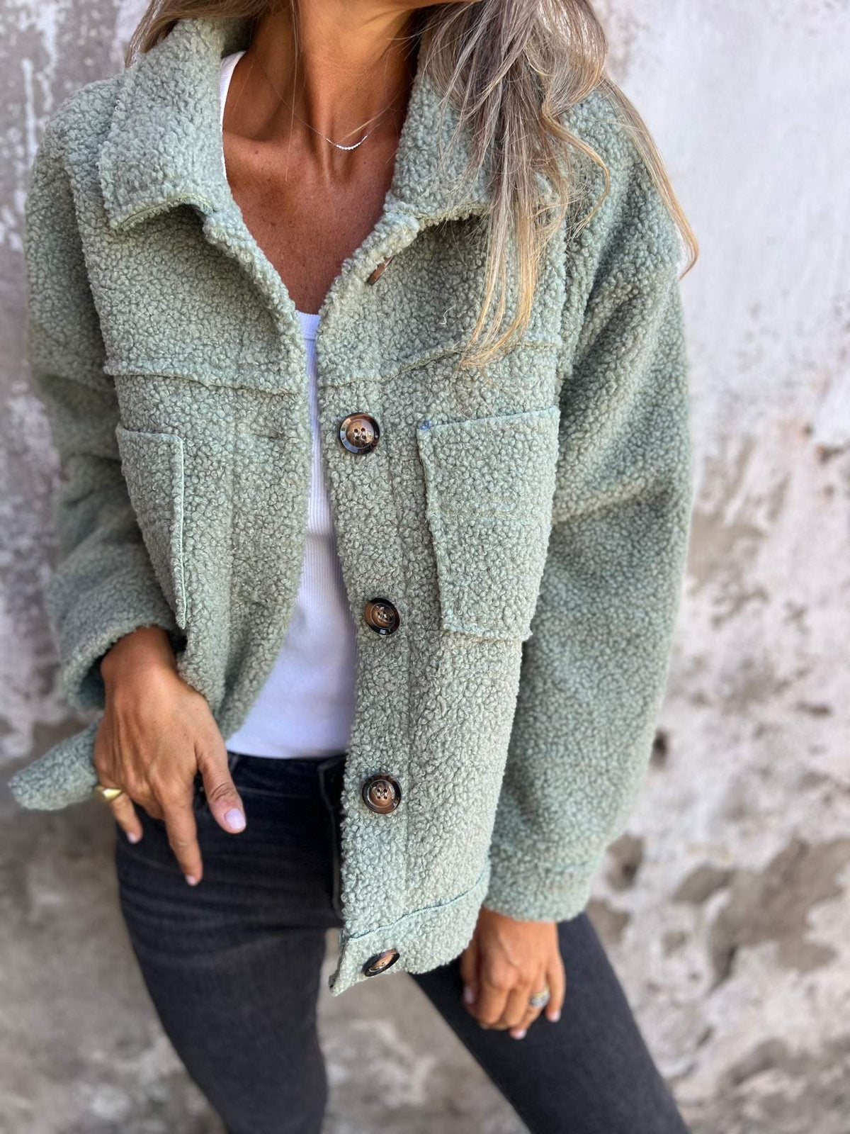 Oversize Fleecejacke für Damen mit Kragen – Ideal für Herbst und Winter, lässiger Stil