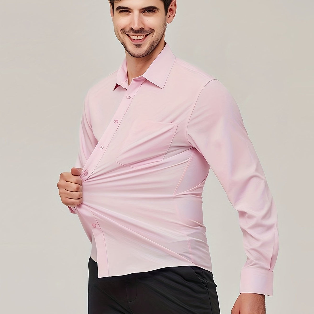 Men's Long Sleeve Button-Up Vest - Breathable Cotton - Modern Fit