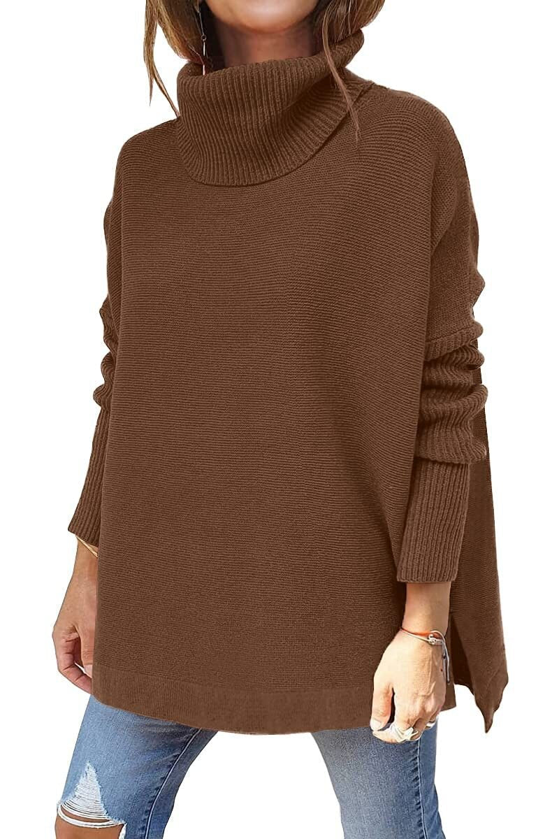 Oversize Damen-Wollpullover mit Rollkragen – Klassisch, warm und lässig für Herbst und Winter