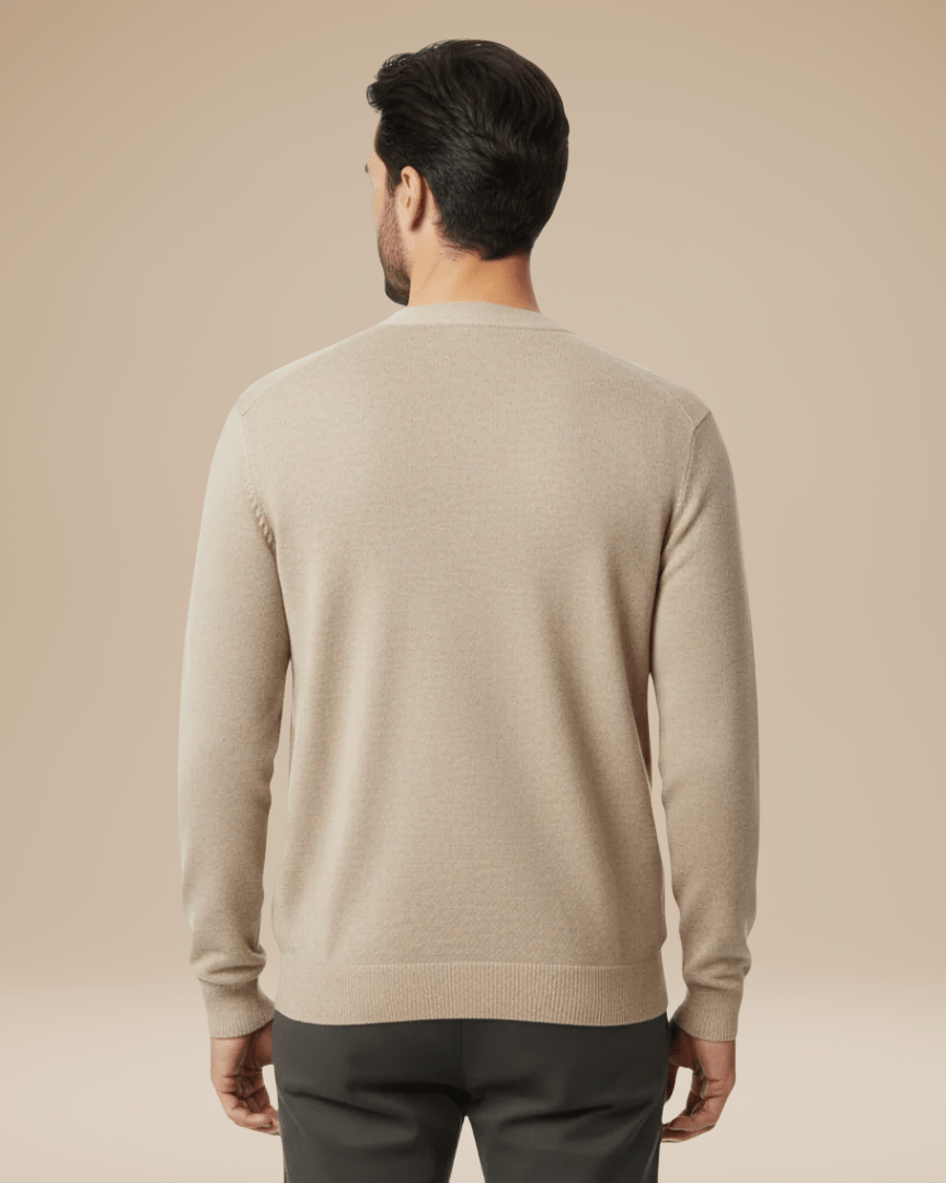Herbstlicher V-Ausschnitt Cashmere-Cardigan für Herren mit Knopfleiste