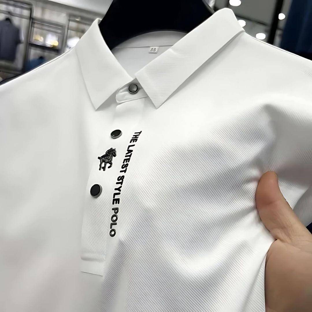 Męska elegancka koszulka polo Luxe Ice Silk - połączenie wygody i stylu