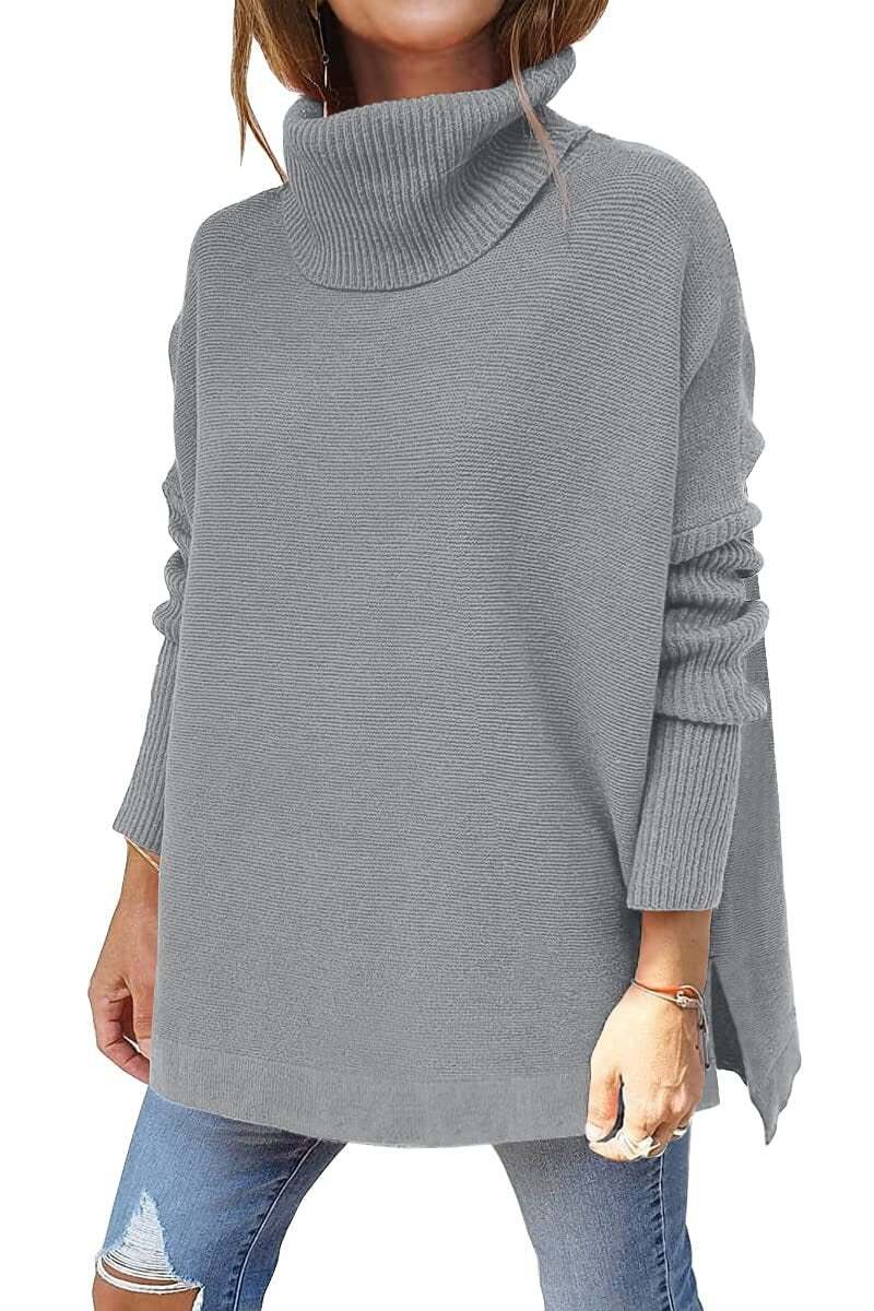 Oversize Damen-Wollpullover mit Rollkragen – Klassisch, warm und lässig für Herbst und Winter