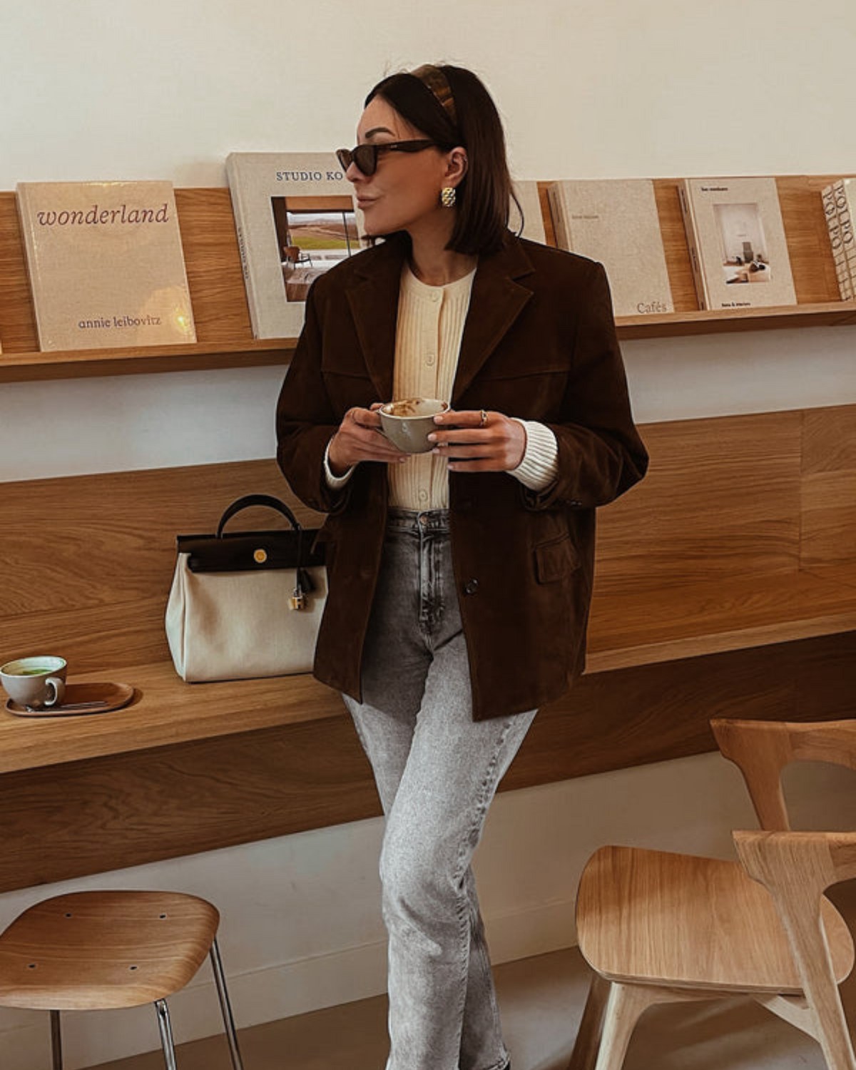 Eleganter Damen-Wildlederblazer – Klassische Vintage-Jacke für Frühling und Herbst