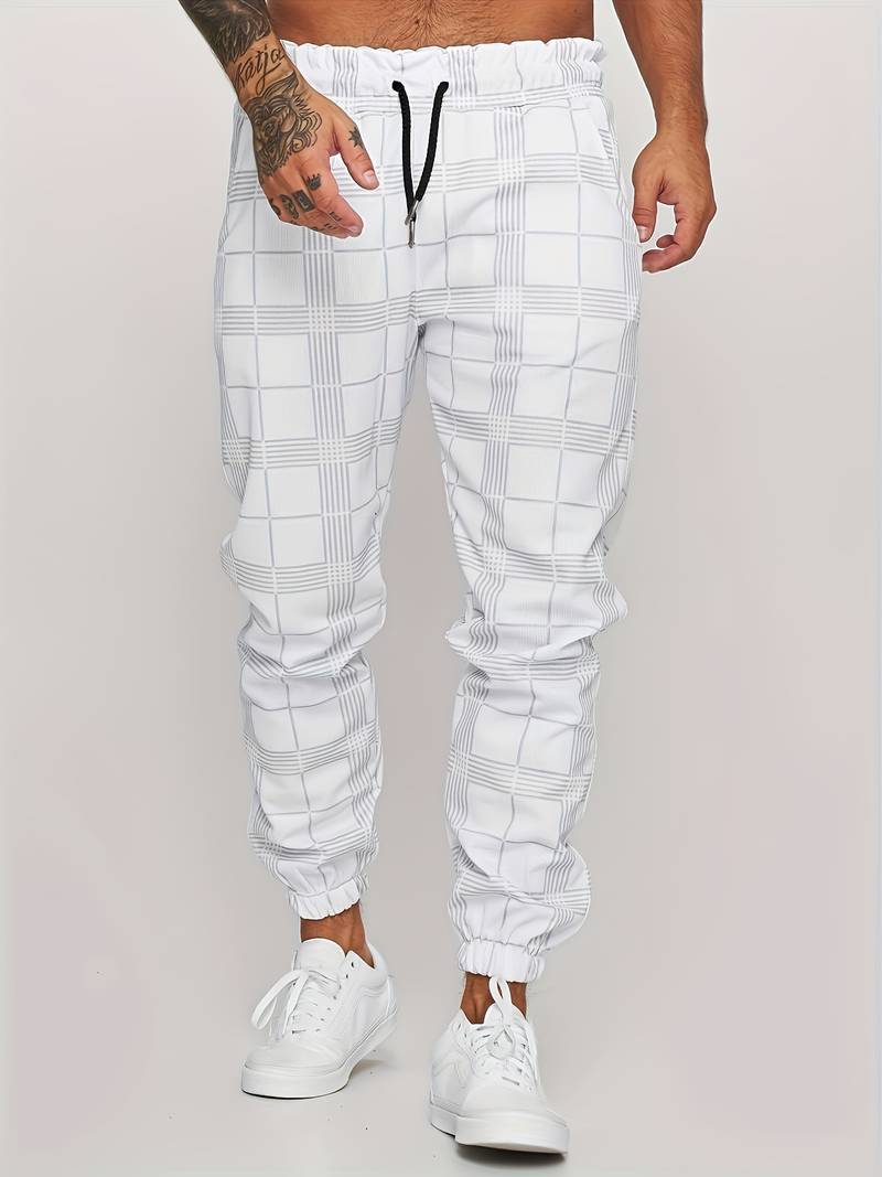 UrbanFit - Stylische Slim Fit Herren Jogginghosen im modernen Karomuster für optimalen Komfort