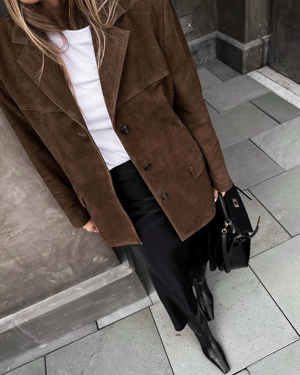 Eleganter Damen-Wildlederblazer – Klassische Vintage-Jacke für Frühling und Herbst