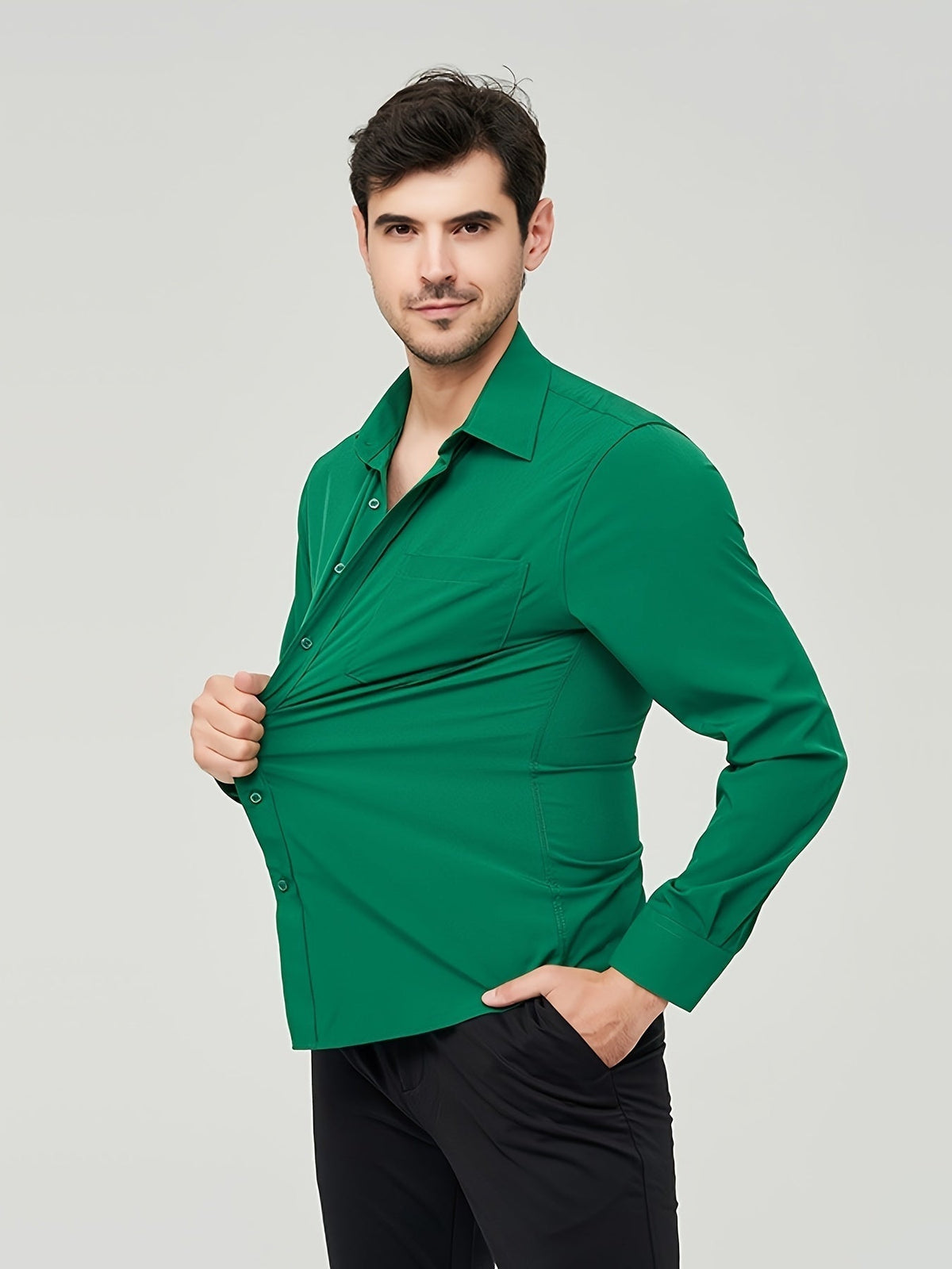 Men's Long Sleeve Button-Up Vest - Breathable Cotton - Modern Fit