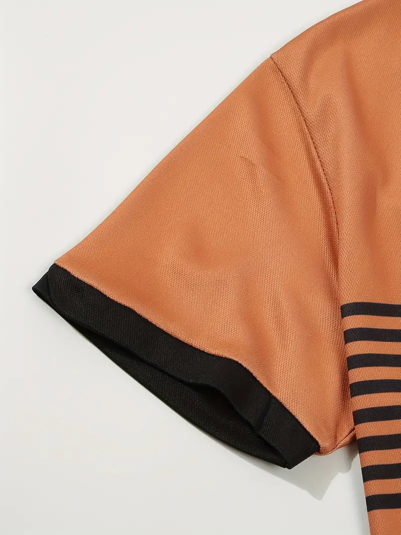 Koszulka polo męska - Slim Fit w paski - Krótki rękaw, casualowa i elegancka