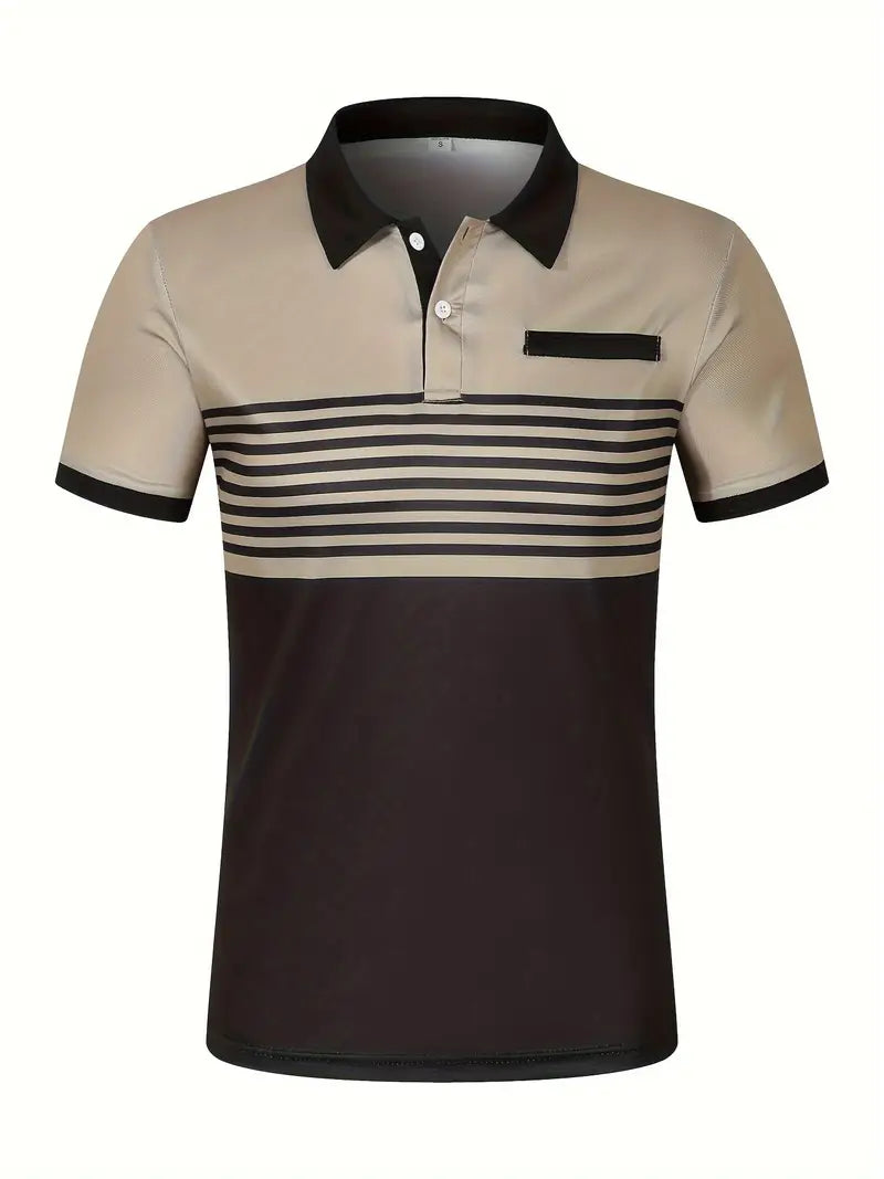 Herren Slim Fit Polohemd mit Streifenmuster - Kurzarm, lässig und elegant