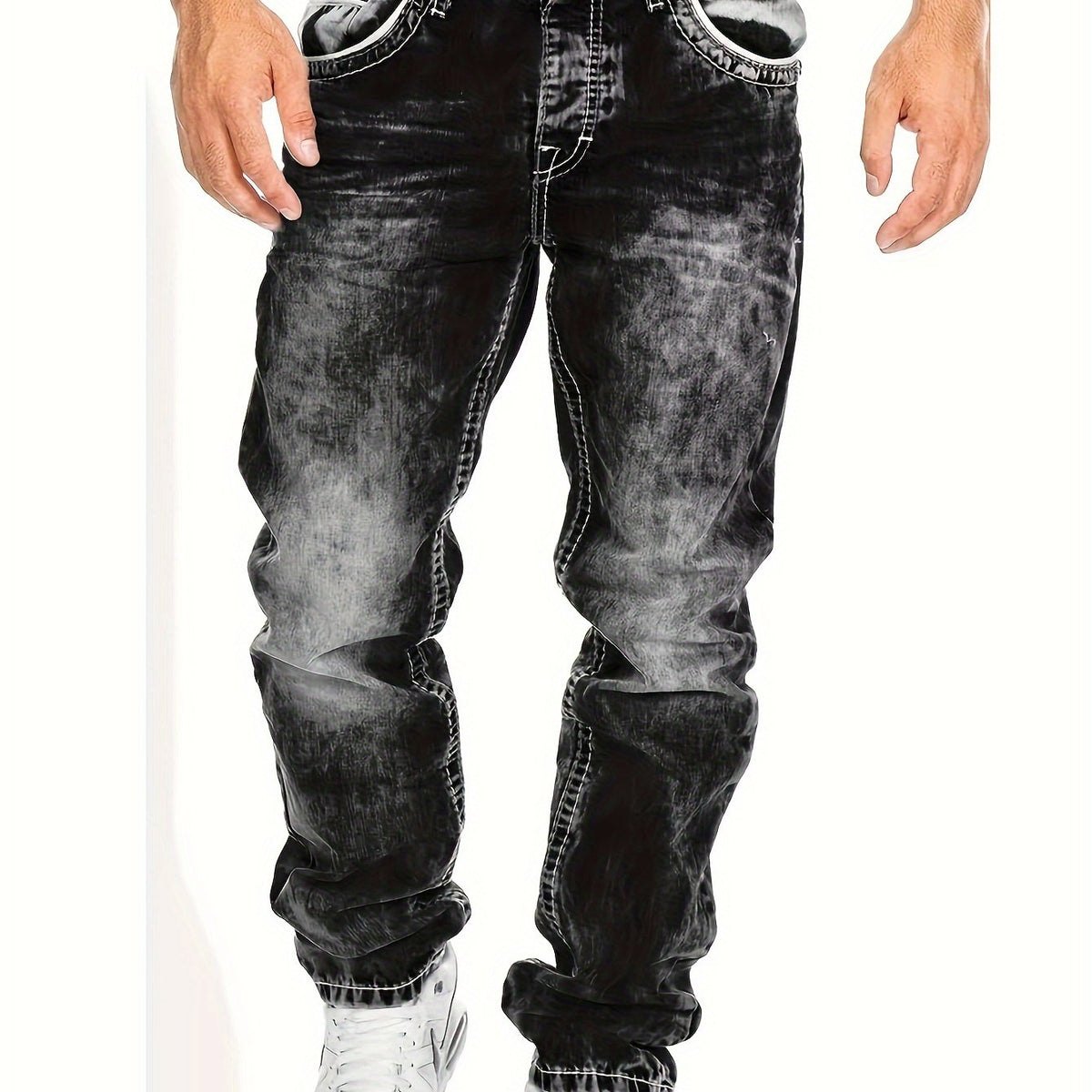 Robuste Punk Jeans für Herren mit Twisted Design
