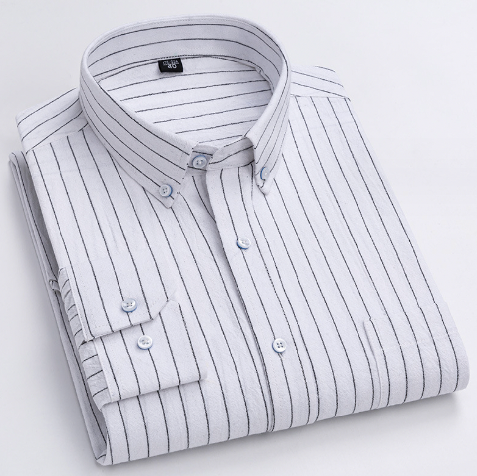 Men's Modern Check Button-Up Shirt - Comfortable Regular Fit with Button Placket - Ideal for Smart Casual Wear