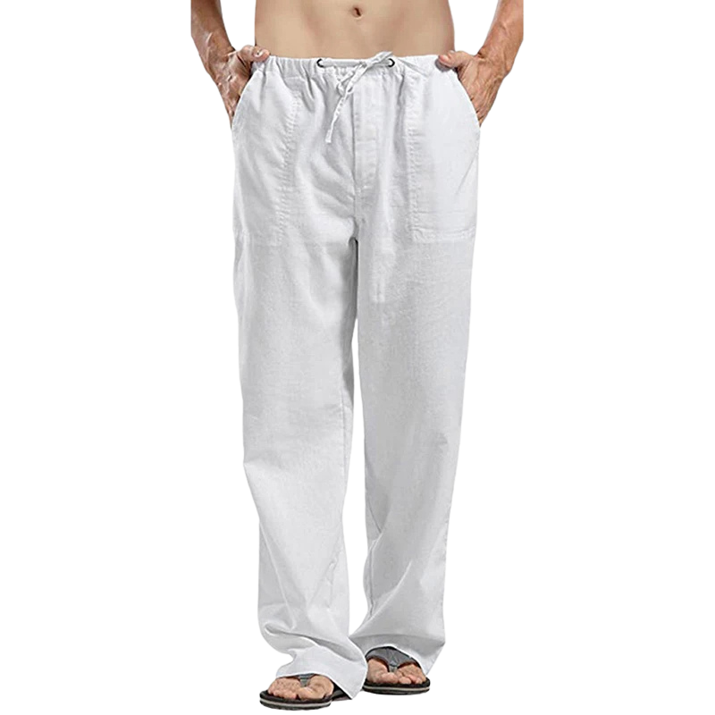 Stylische, luftige Herrenleinenhose im bequemen Oversize-Design