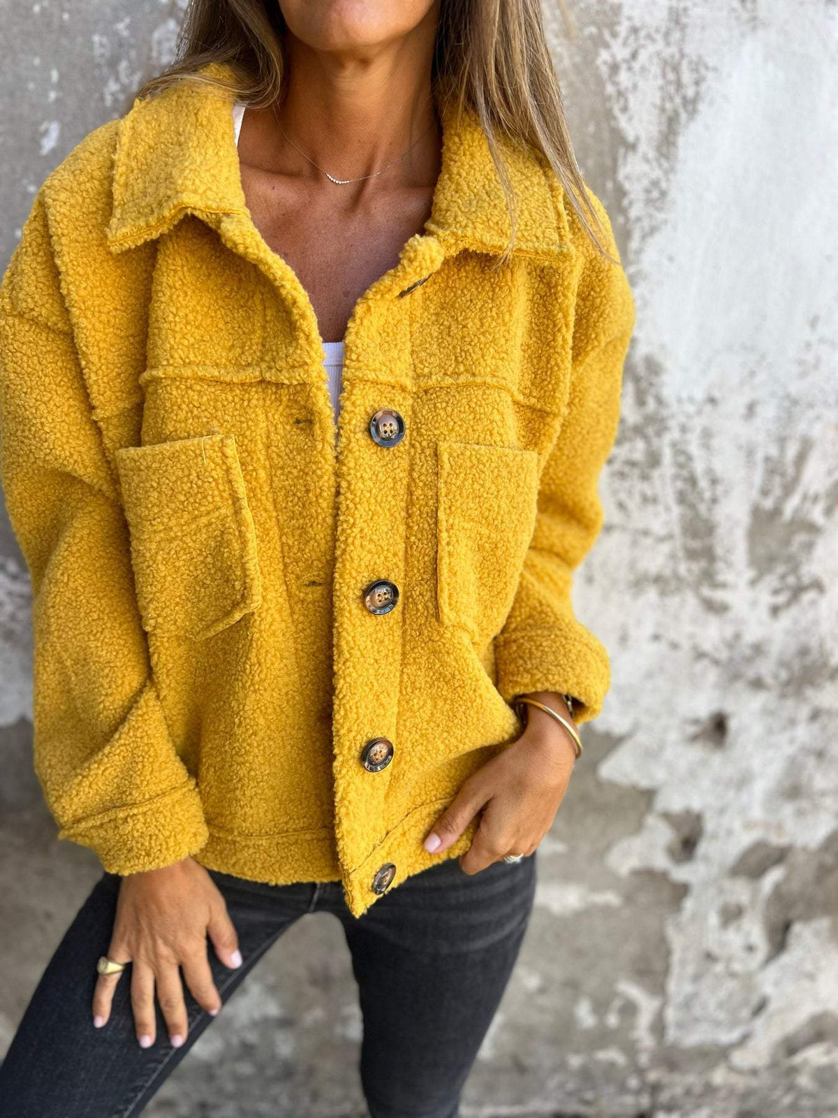 Oversize Fleecejacke für Damen mit Kragen – Ideal für Herbst und Winter, lässiger Stil