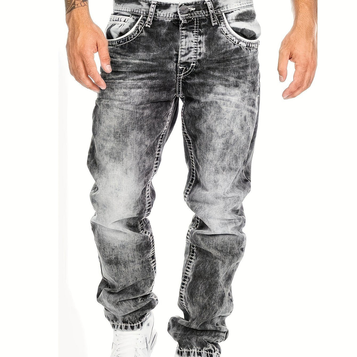 Robuste Punk Jeans für Herren mit Twisted Design