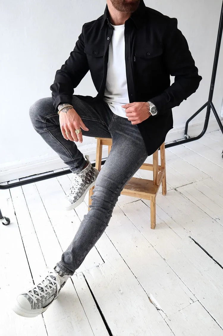 André - Lederjacke mit Knöpfen