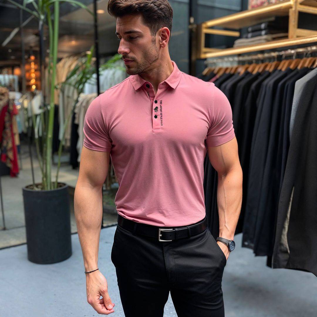 Męska elegancka koszulka polo Luxe Ice Silk - połączenie komfortu i stylu