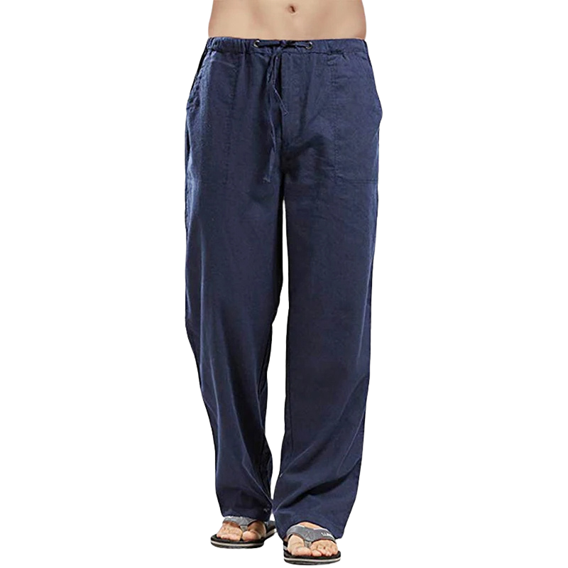 Stylische, luftige Herrenleinenhose im bequemen Oversize-Design