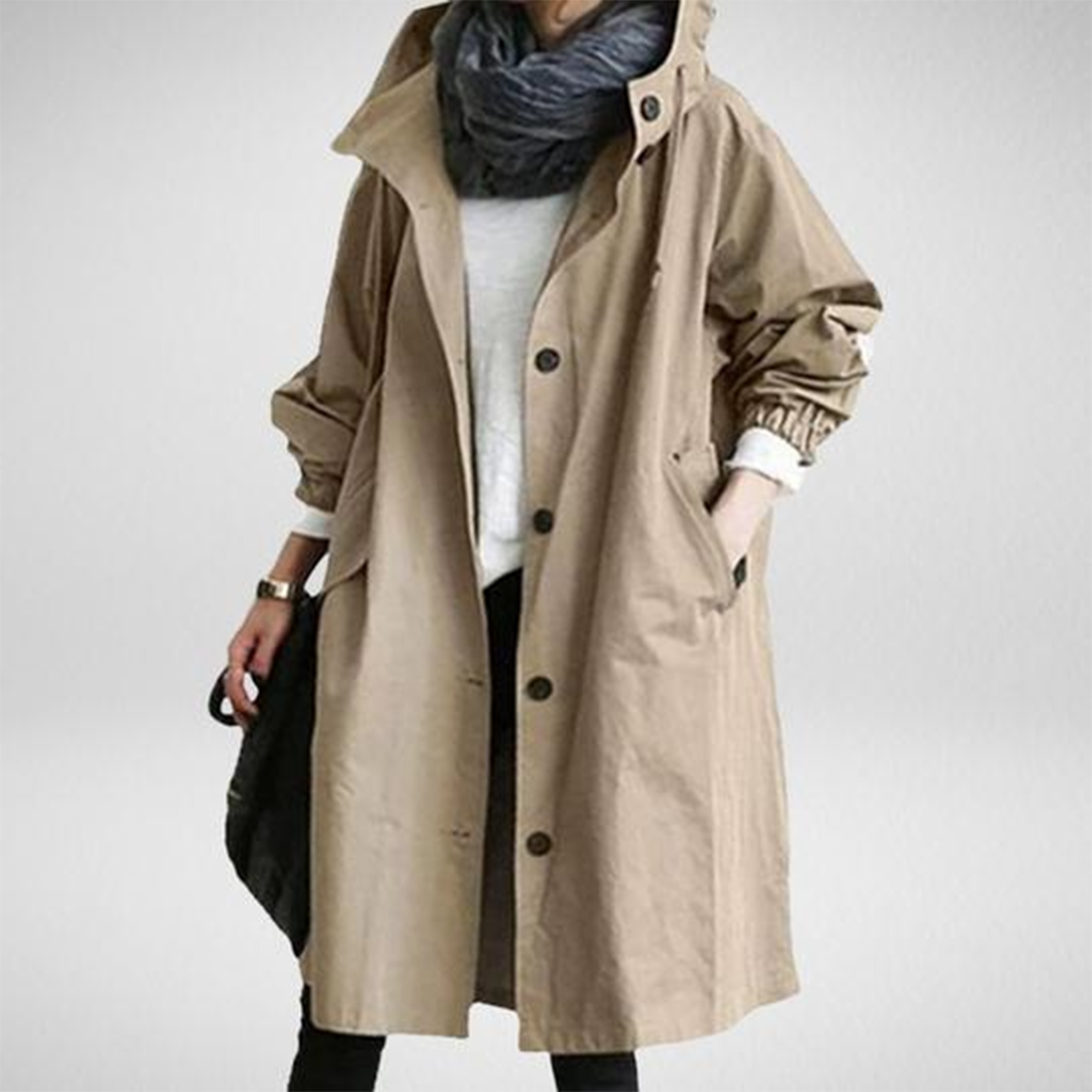 Leichter, langer Damen-Regenmantel aus Baumwolle – ideale Frühlingsjacke
