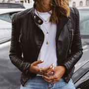 Echte Lederjacke für Damen – Übergangsjacke für den Frühling