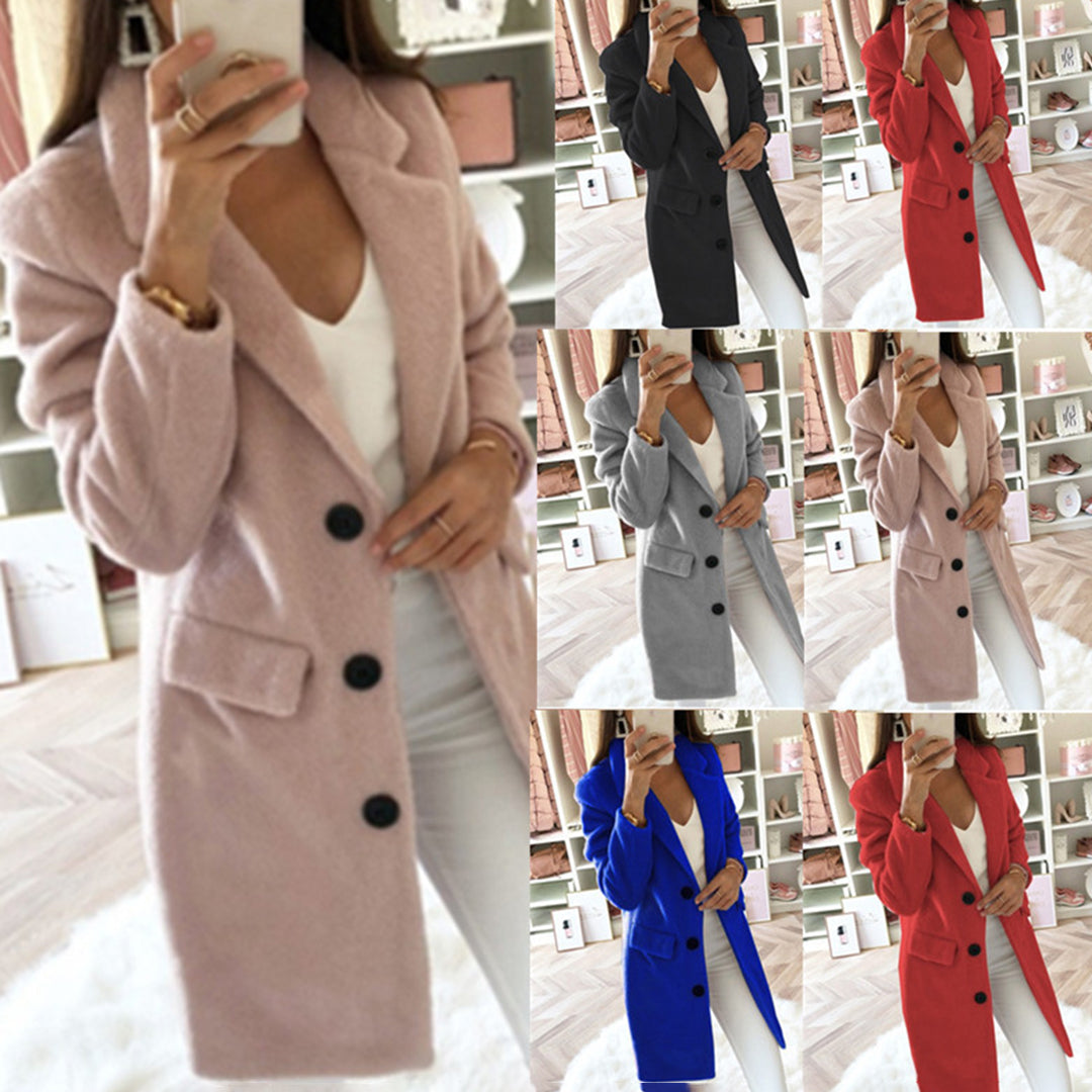 Eleganter leichter Wollmantel für Damen – ideal für den Frühling