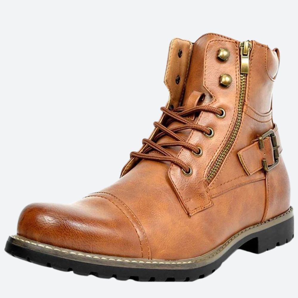Stylische Motorradstiefel aus echtem Leder für Männer - Andreas