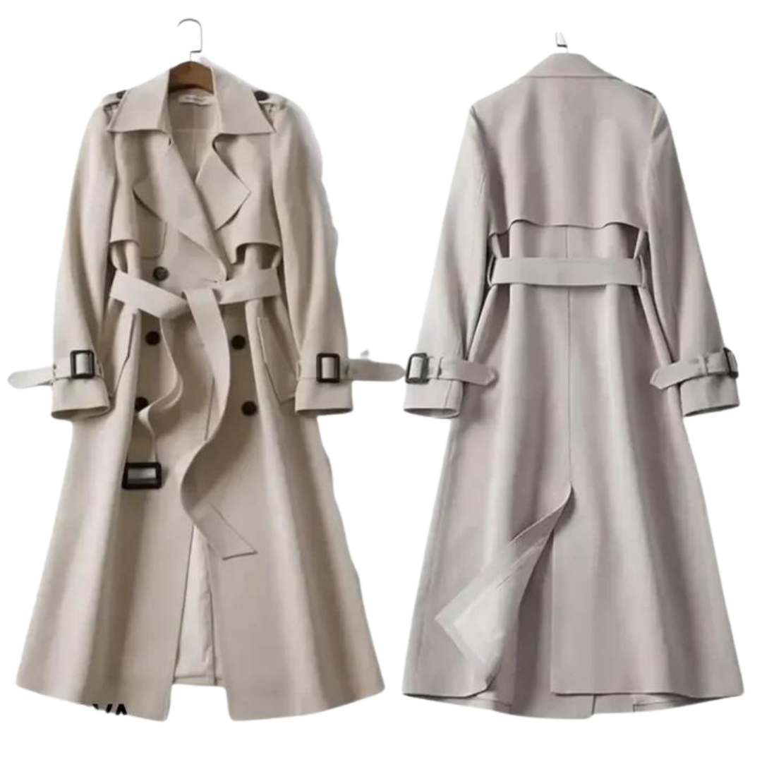Damen Baumwoll-Trenchcoat – Stilvoller Trenchcoat für Frühling und Herbst