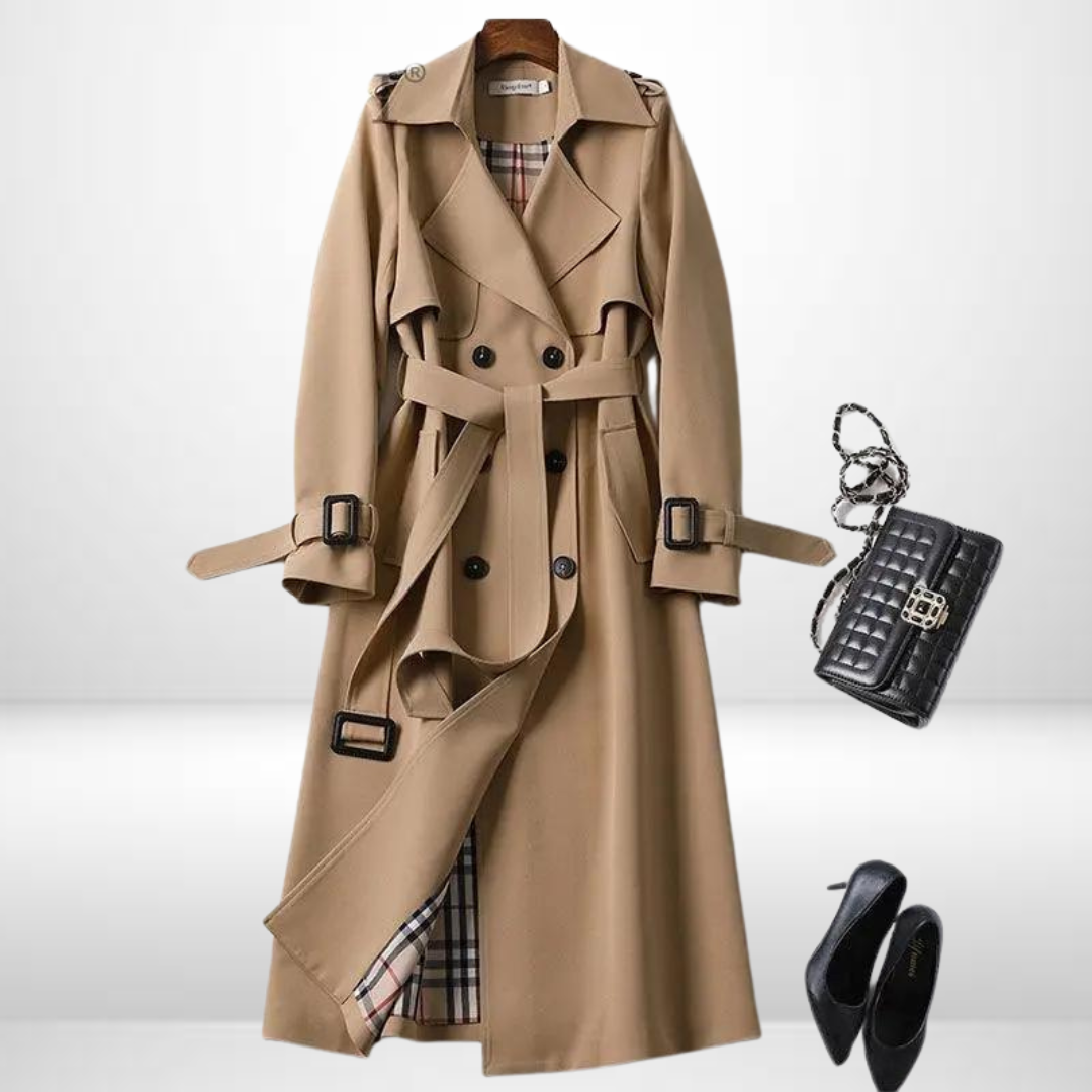 Damen Baumwoll-Trenchcoat – Stilvoller Trenchcoat für Frühling und Herbst