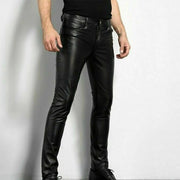 Herren elegante schwarze Kunstlederhose - BRENT Kollektion