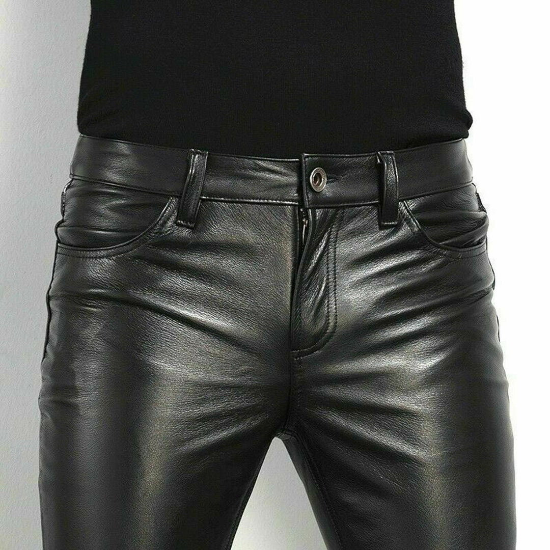Herren elegante schwarze Kunstlederhose - BRENT Kollektion