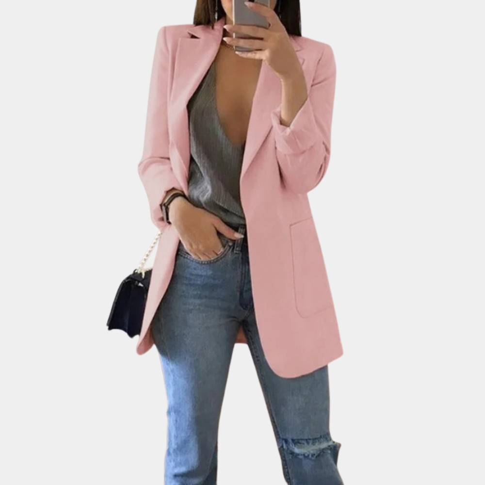 Stilvolle Baumwolljacke für Damen im Frühling – Langer Blazer für legere und elegante Outfits