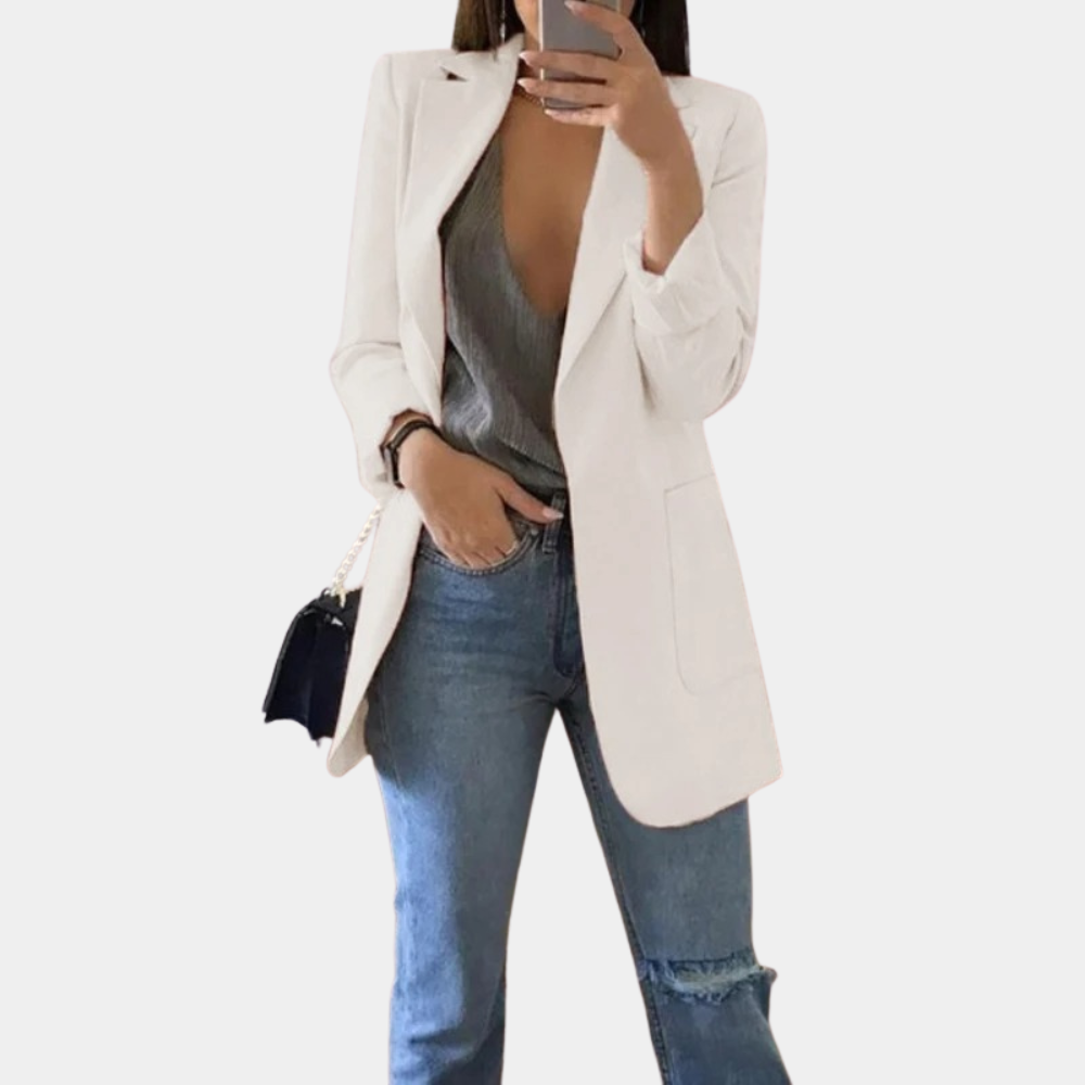 Stilvolle Baumwolljacke für Damen im Frühling – Langer Blazer für legere und elegante Outfits