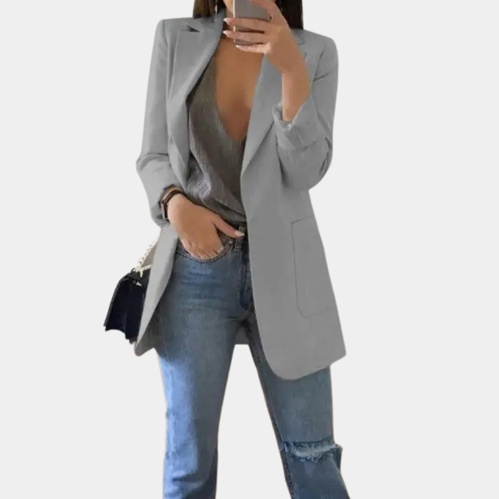 Stilvolle Baumwolljacke für Damen im Frühling – Langer Blazer für legere und elegante Outfits