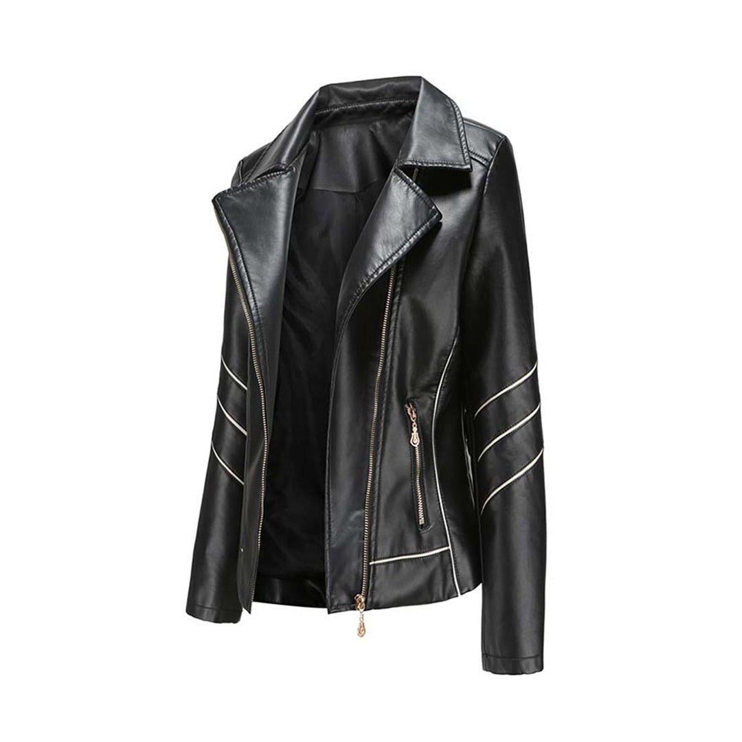 Elegante taillierte Damen Lederjacke für den Frühling – leichte Casualjacke