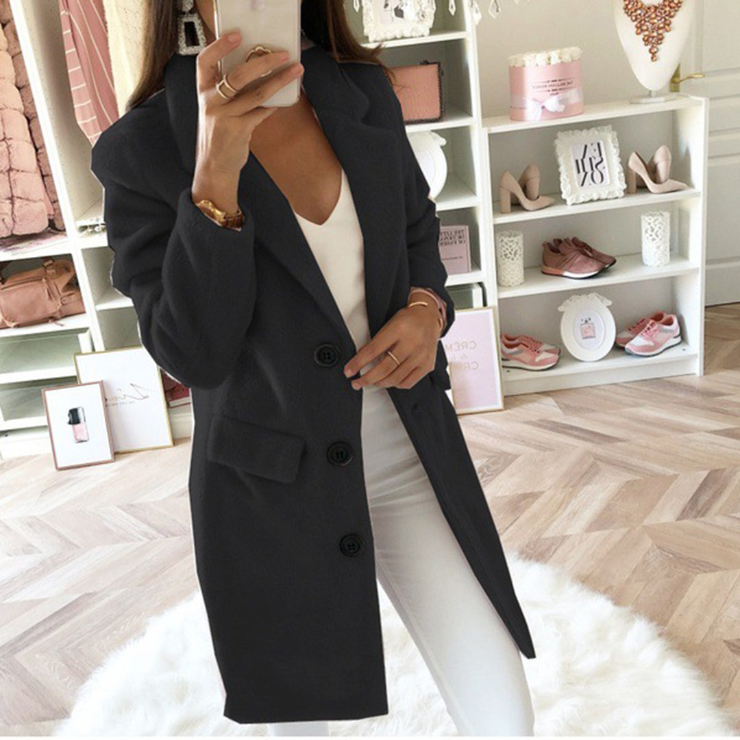 Eleganter leichter Wollmantel für Damen – ideal für den Frühling