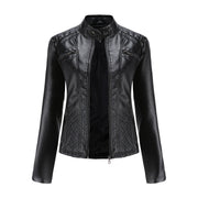 Elegante taillierte Damen Lederjacke für den Frühling – stilvolle Bikerjacke