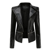 Elegante Damen Leder Bikerjacke – Leichte, stylische Kurzjacke für den Frühling