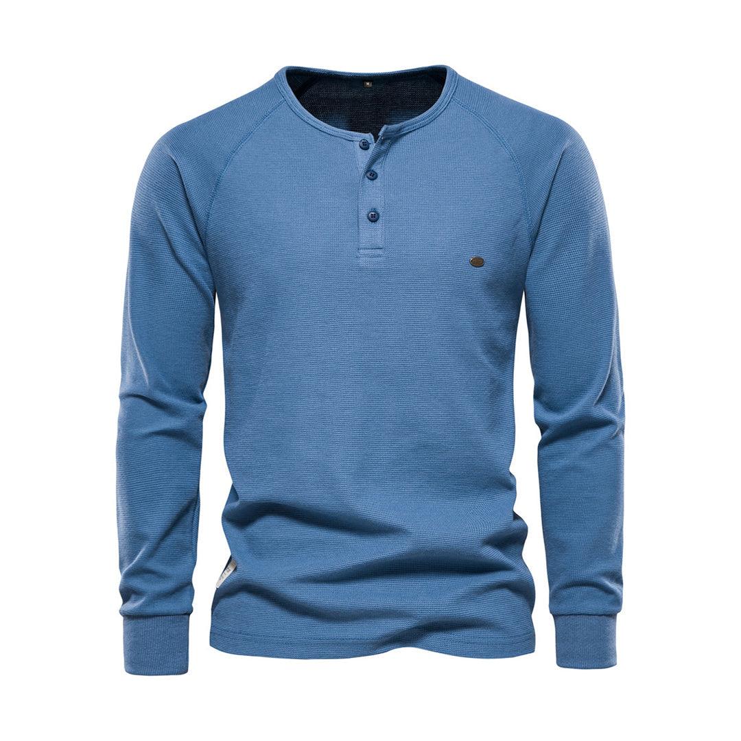 Stylowa męska koszula z długim rękawem z komfortowej mieszanki bawełny w odcieniu khaki