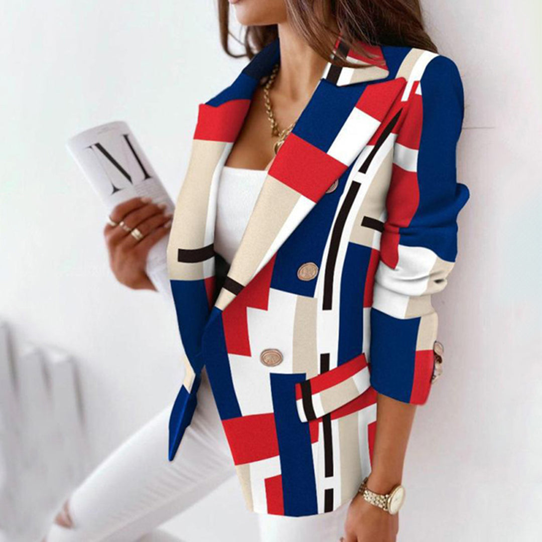 Eleganter, leichter Damenblazer mit Karomuster für den Frühling