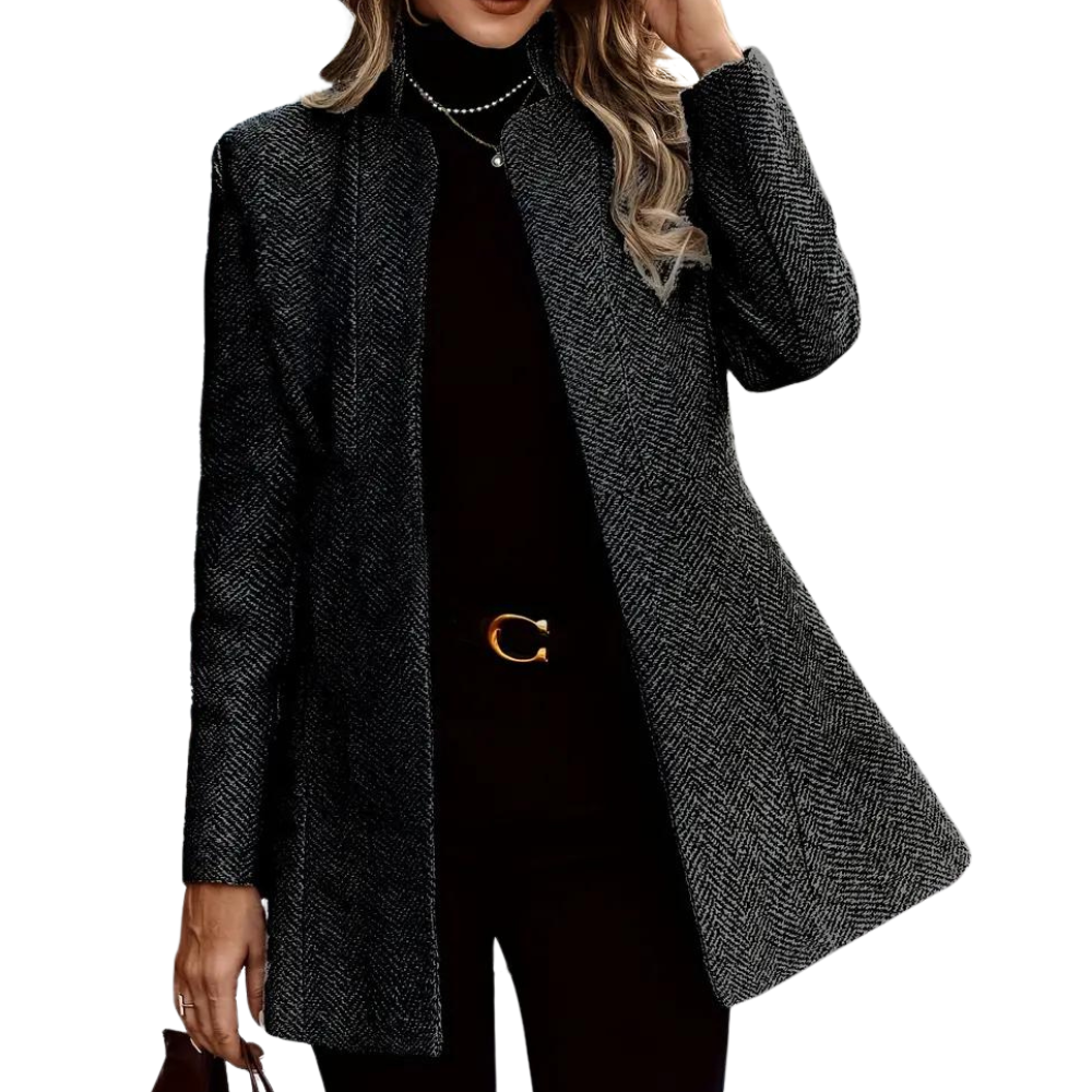 Stilvolle lange Damen-Wolljacke für den Frühling – klassisch und lässig für den Büroalltag