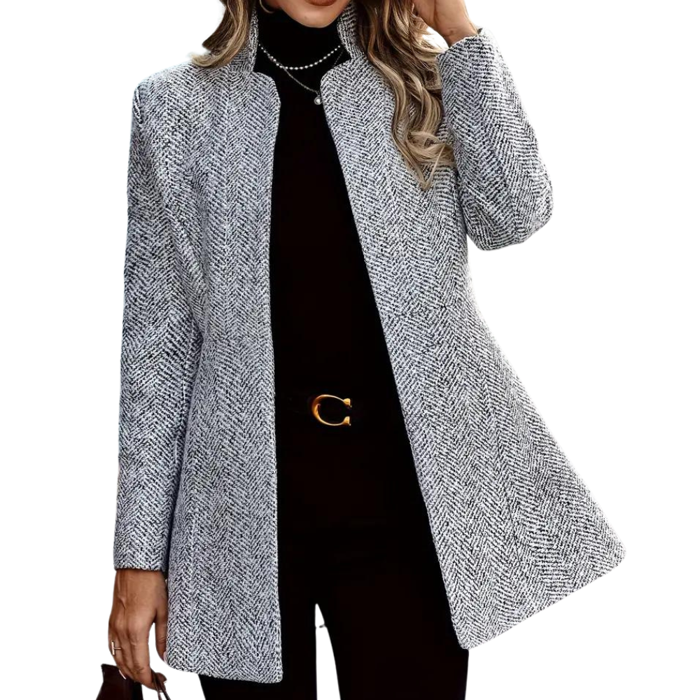 Stilvolle lange Damen-Wolljacke für den Frühling – klassisch und lässig für den Büroalltag